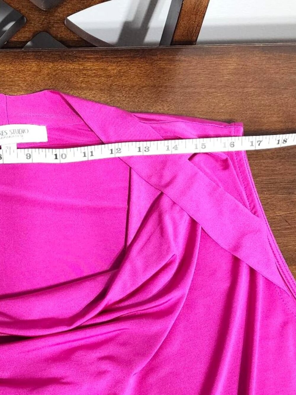 Jones Studio Fuchsia 3X Sleeveless Top – Draped Cowl Neck with Shoulder Accents - Picture 12 of 13
